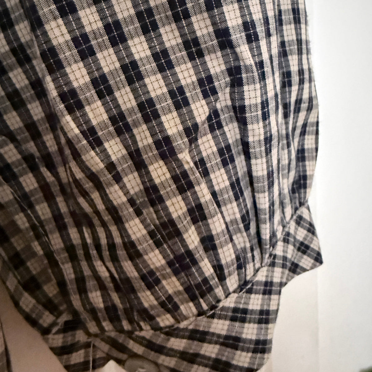 Chemise vichy bleue et blanche en coton taille unique LOUNAE