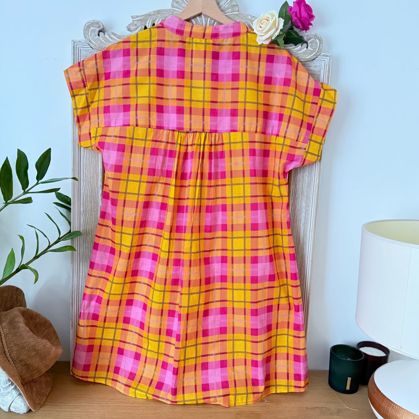 Robe chemise orange rose - April vintage