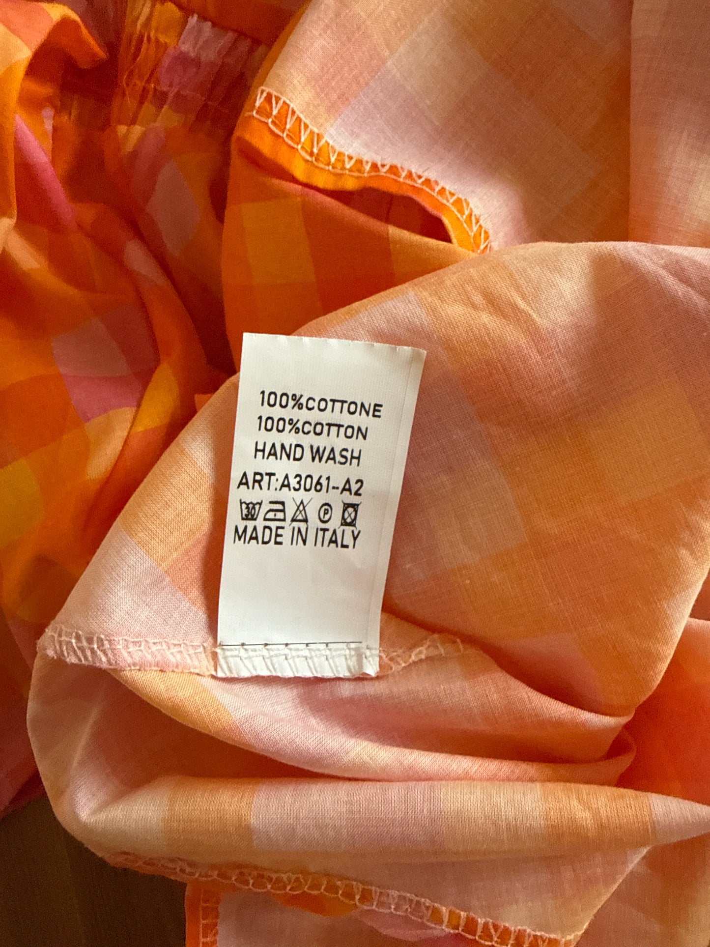 Chemise rayée orange et rose - April vintage