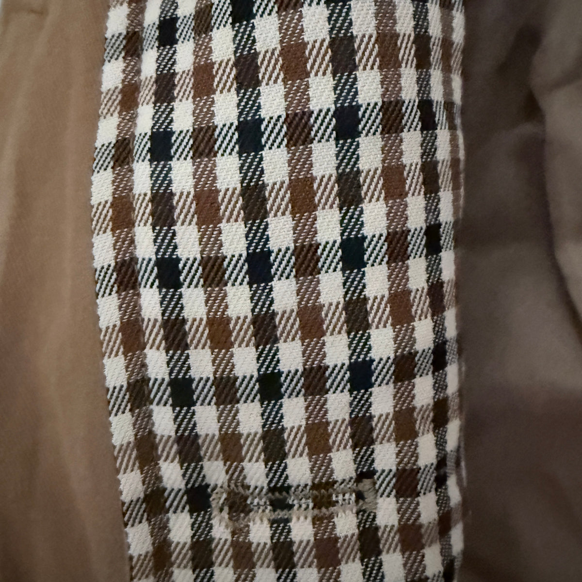 Trench court Camel carreaux en coton LOUNAE