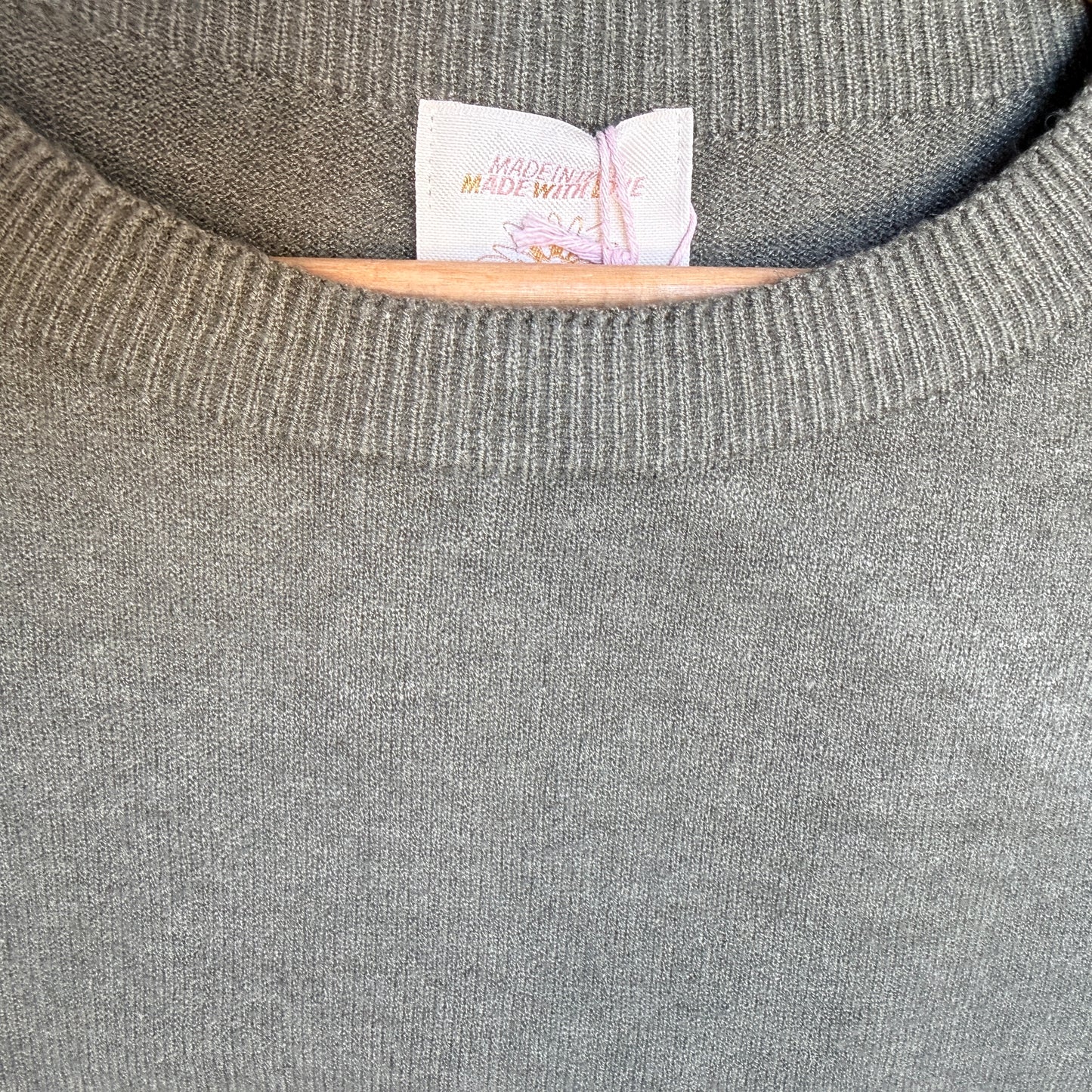 Pull col rond rose manches courtes - Taille unique LOUNAE