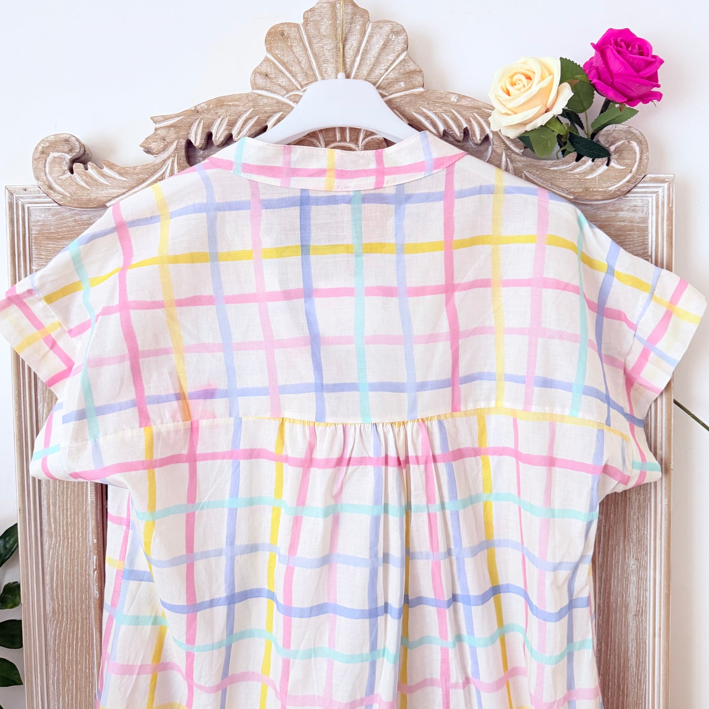 Robe blanche carreaux - April vintage LOUNAE
