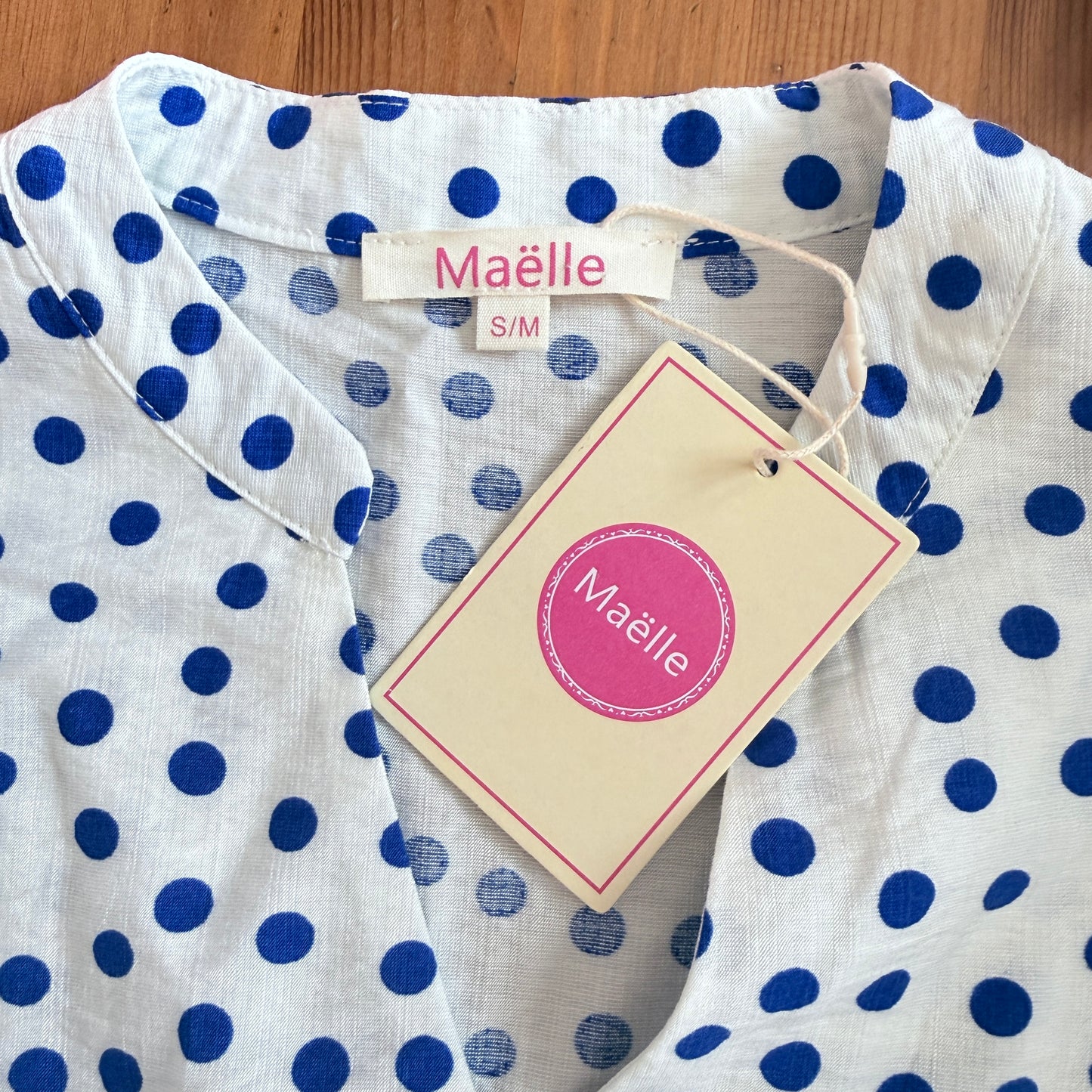Blouse à pois bleus - Maëlle