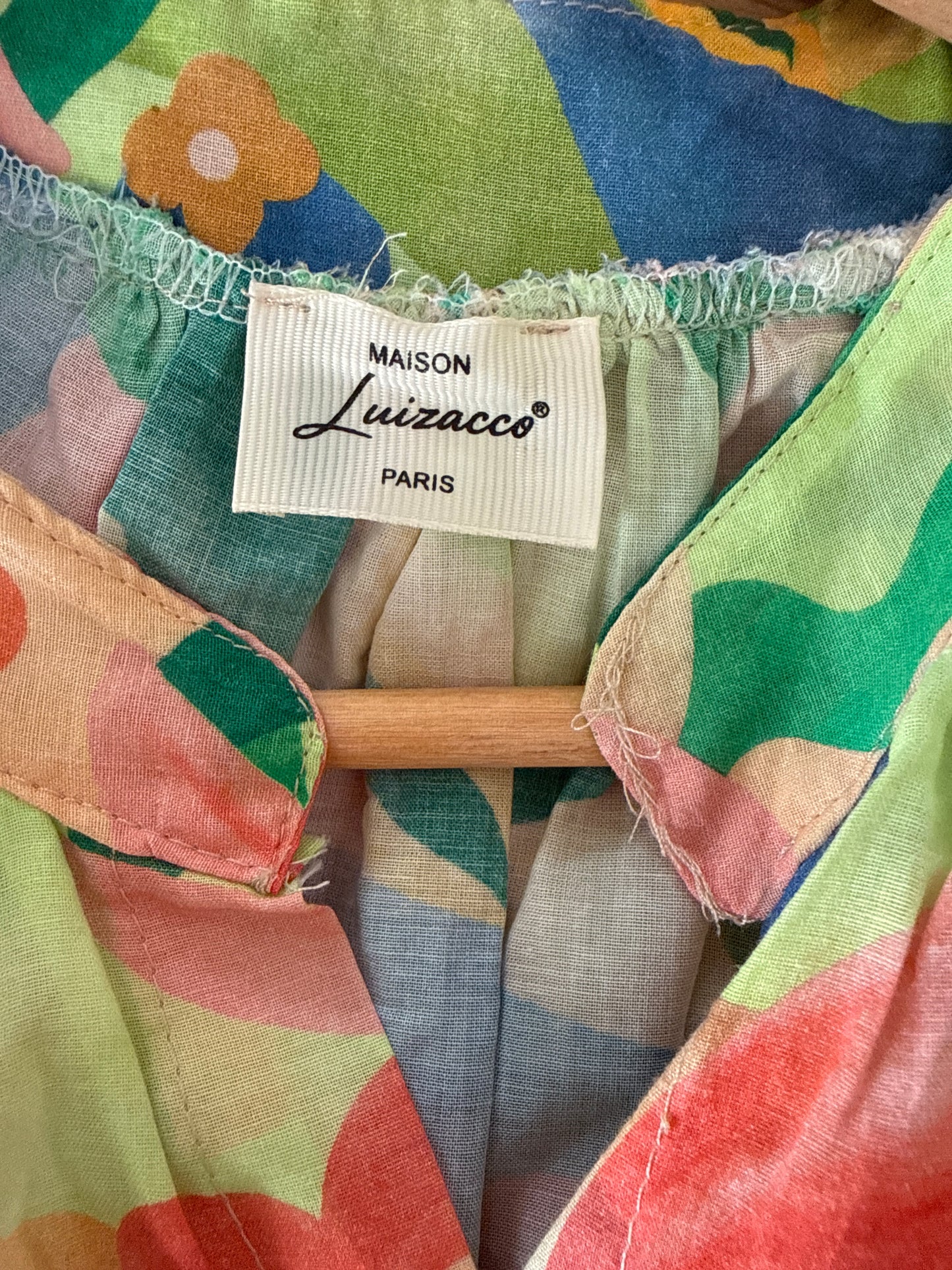 Blouse colorée verte sans manches en coton LOUNAE