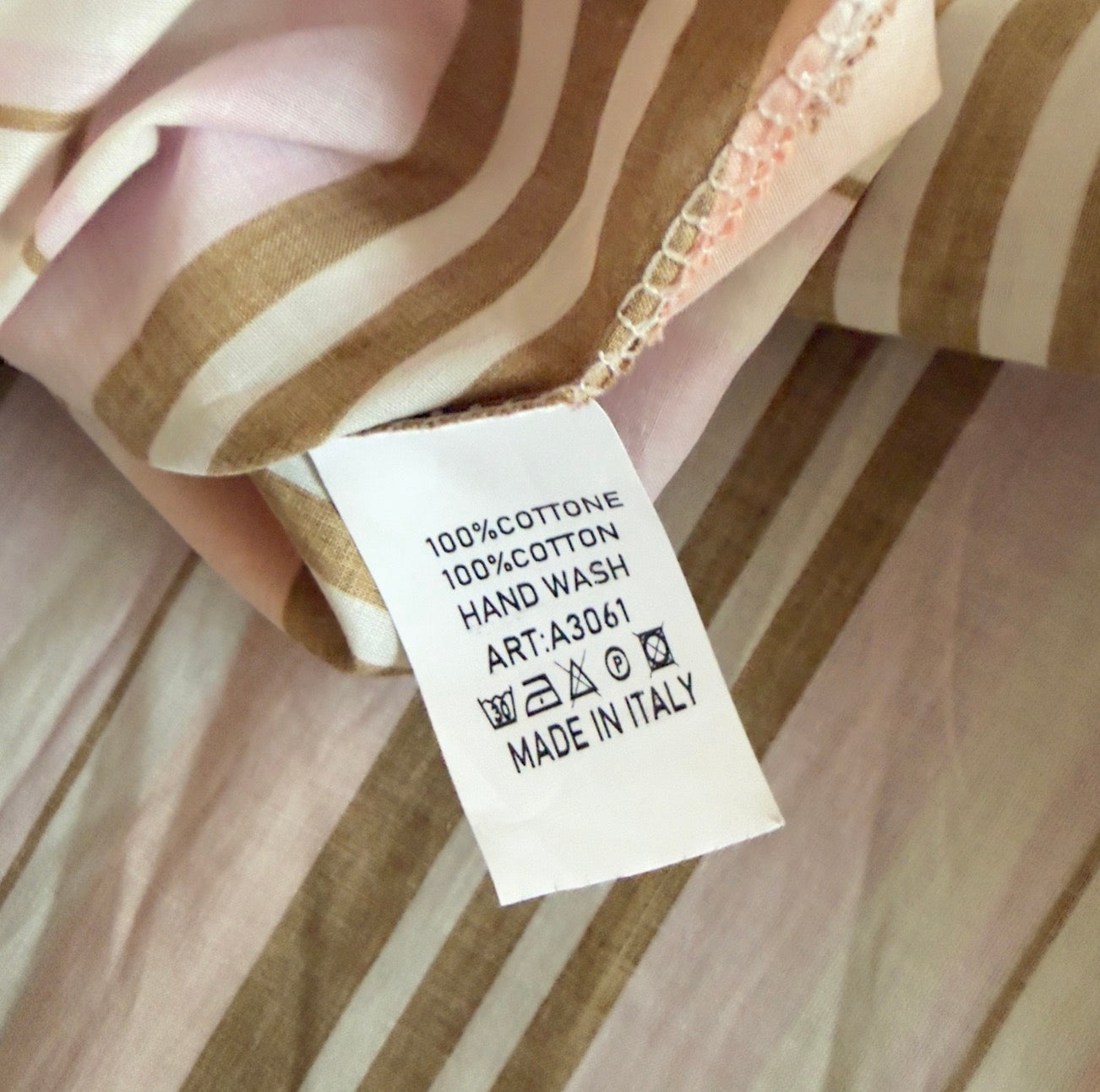 Chemise rayée rose orange marron - April vintage