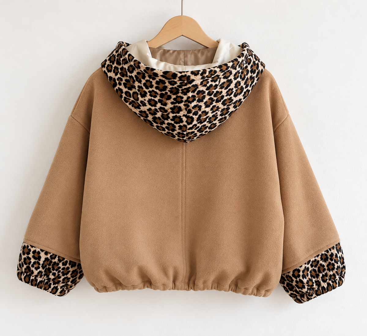 Blouson Johanna Overzise Camel Imprimé Léopard LOUNAE