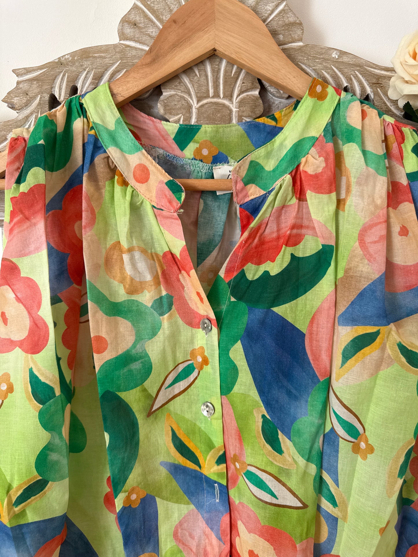 Blouse colorée verte sans manches - Luizacco