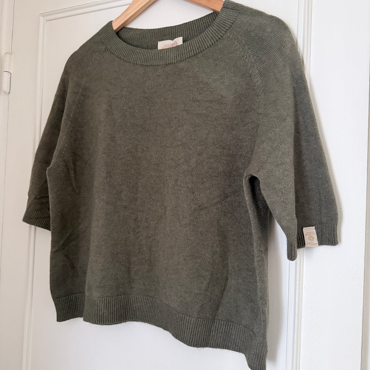 Pull col rond rose manches courtes - Taille unique LOUNAE