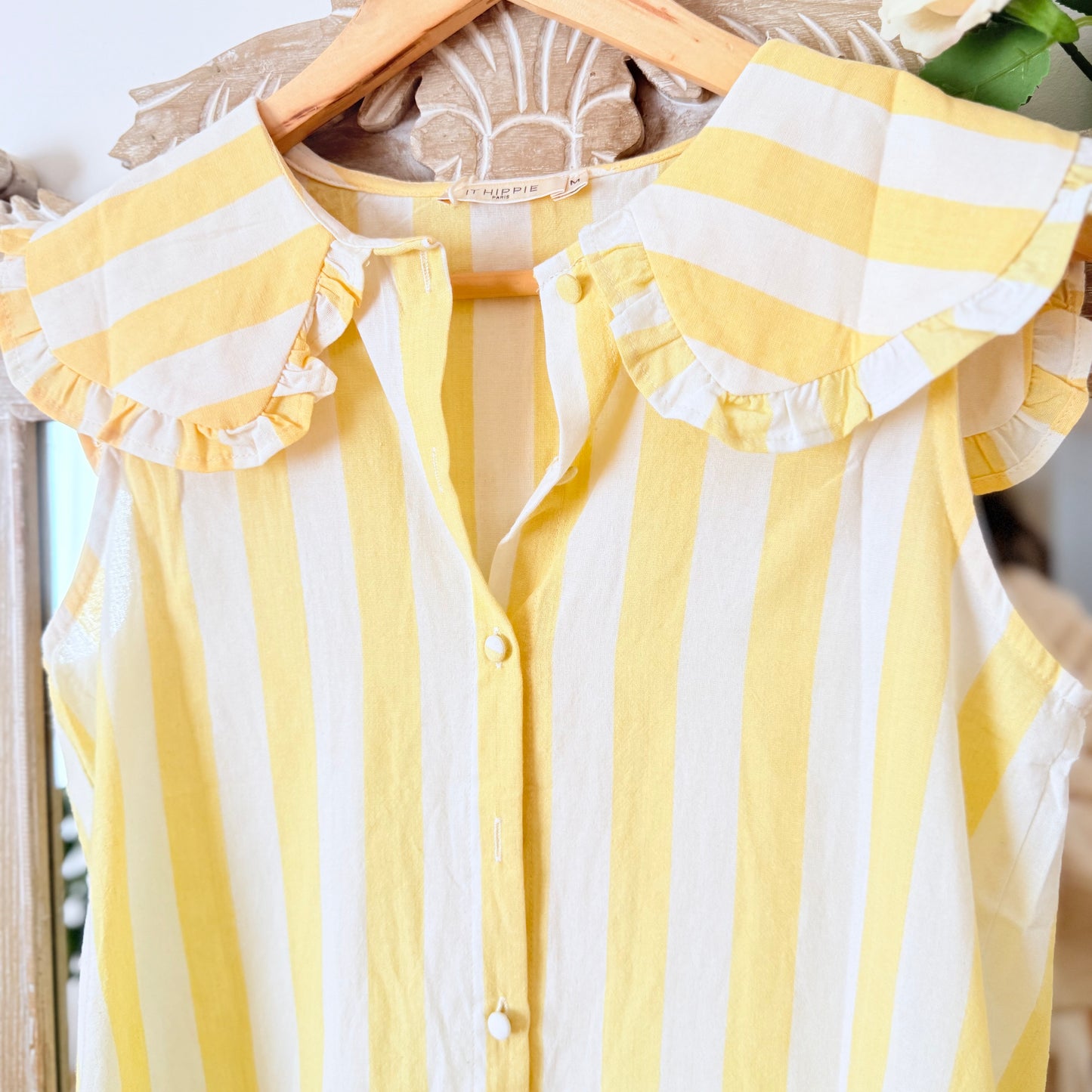 Chemise rayée jaune en coton – It Hippie