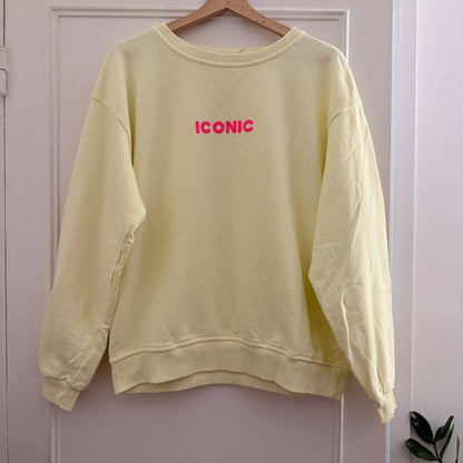 Sweat jaune manches longues ICONIC en coton taille unique LOUNAE