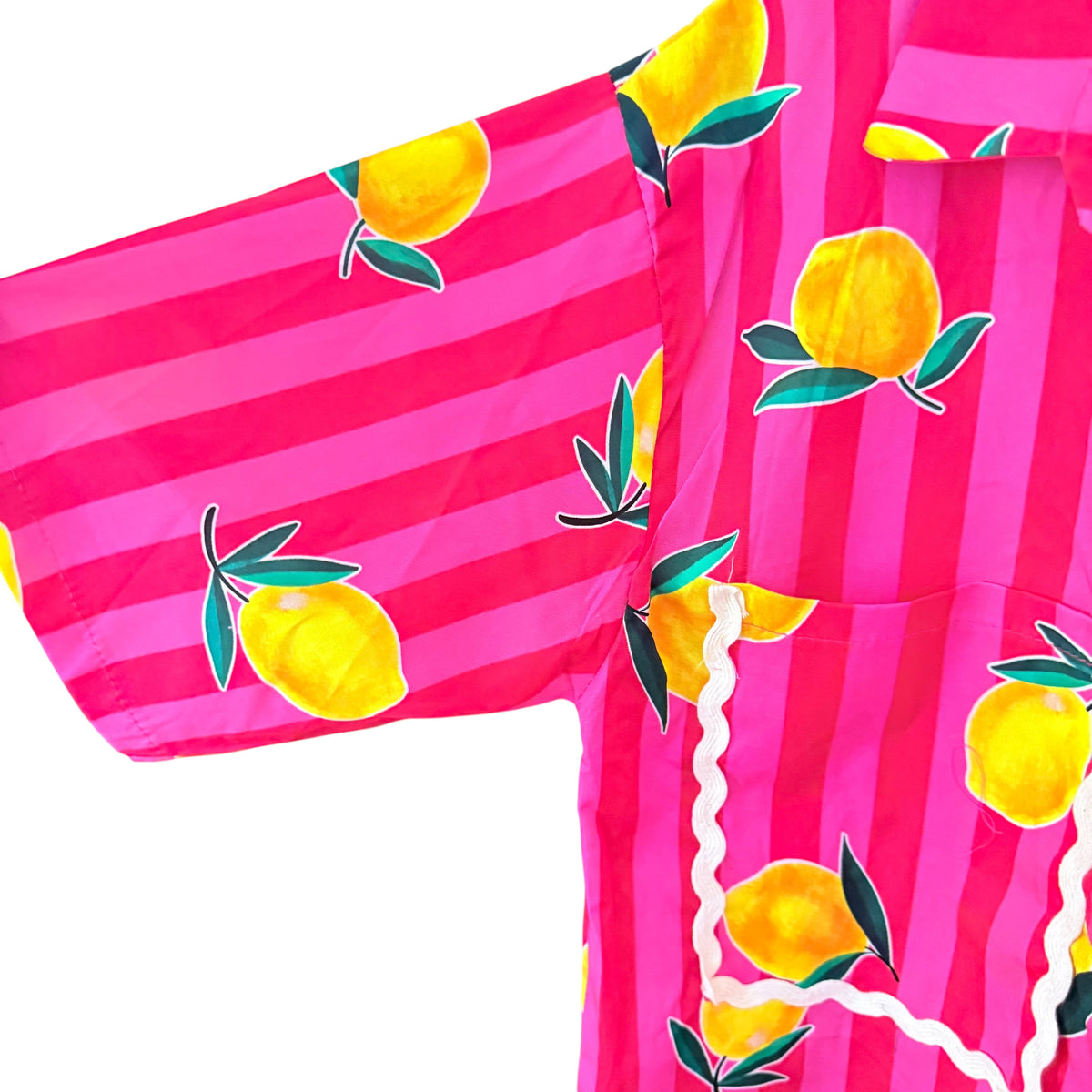 Chemise imprimé citron rayée rose LOUNAE