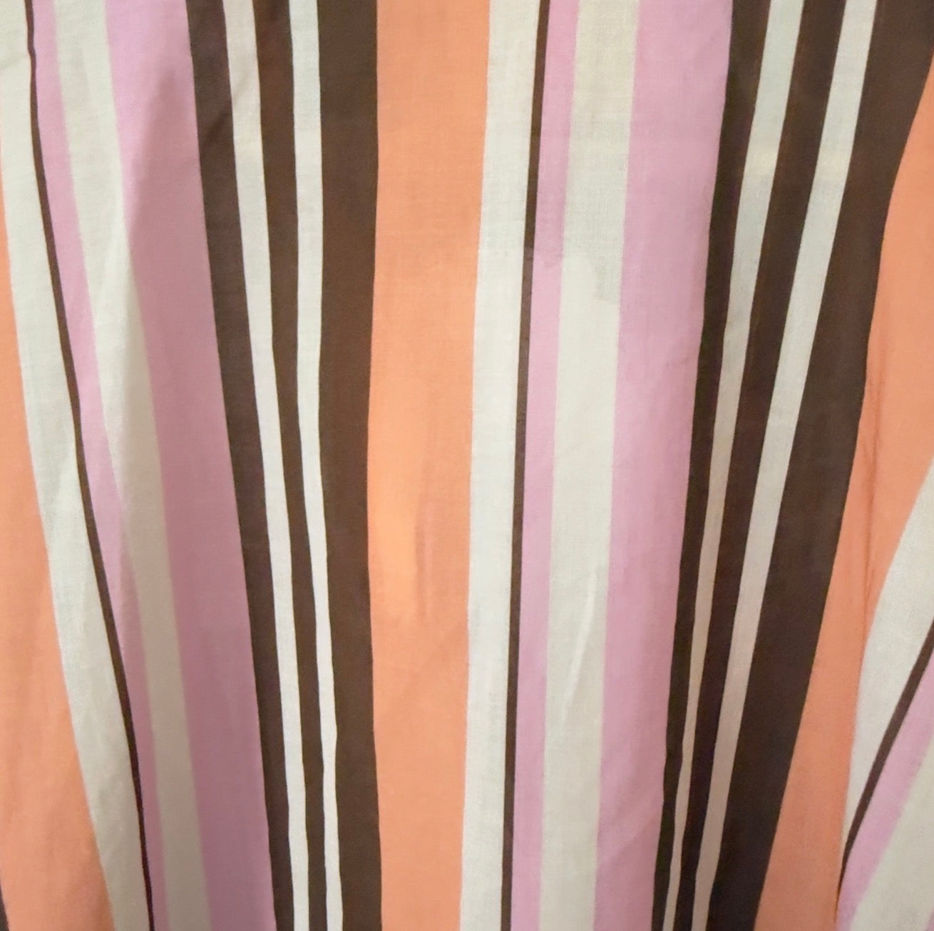 Chemise rayée rose orange marron  - April vintage