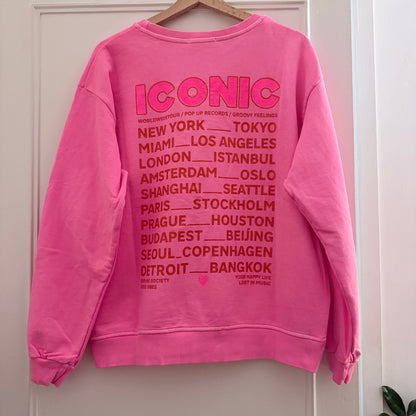 Sweat rose manches longues ICONIC en coton LOUNAE
