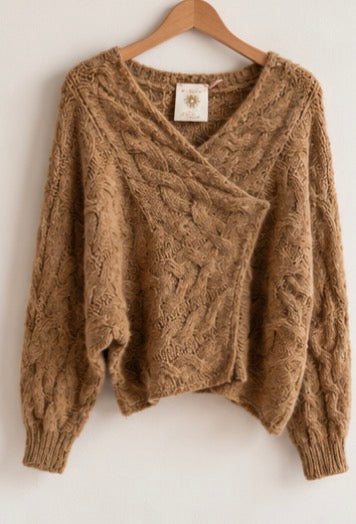 Pull Cache-Coeur Torsadé Camel LOUNAE