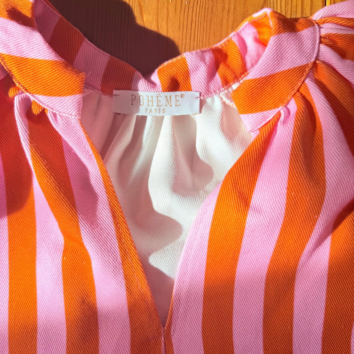 Robe bohème rayée orange rose - Pohême