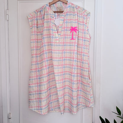 Robe tunique jaune à carreaux - April vintage LOUNAE
