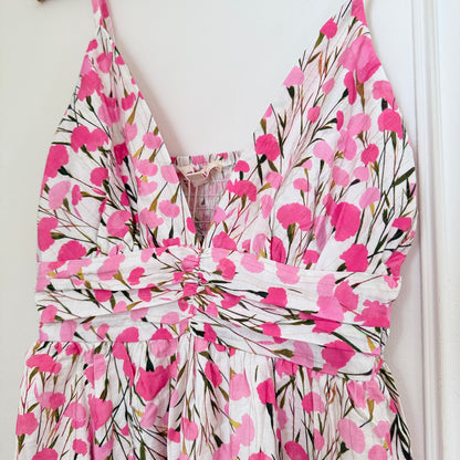 Robe longue rose fleurie en viscose LOUNAE