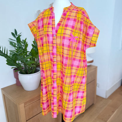 Robe chemise orange rose - April vintage LOUNAE