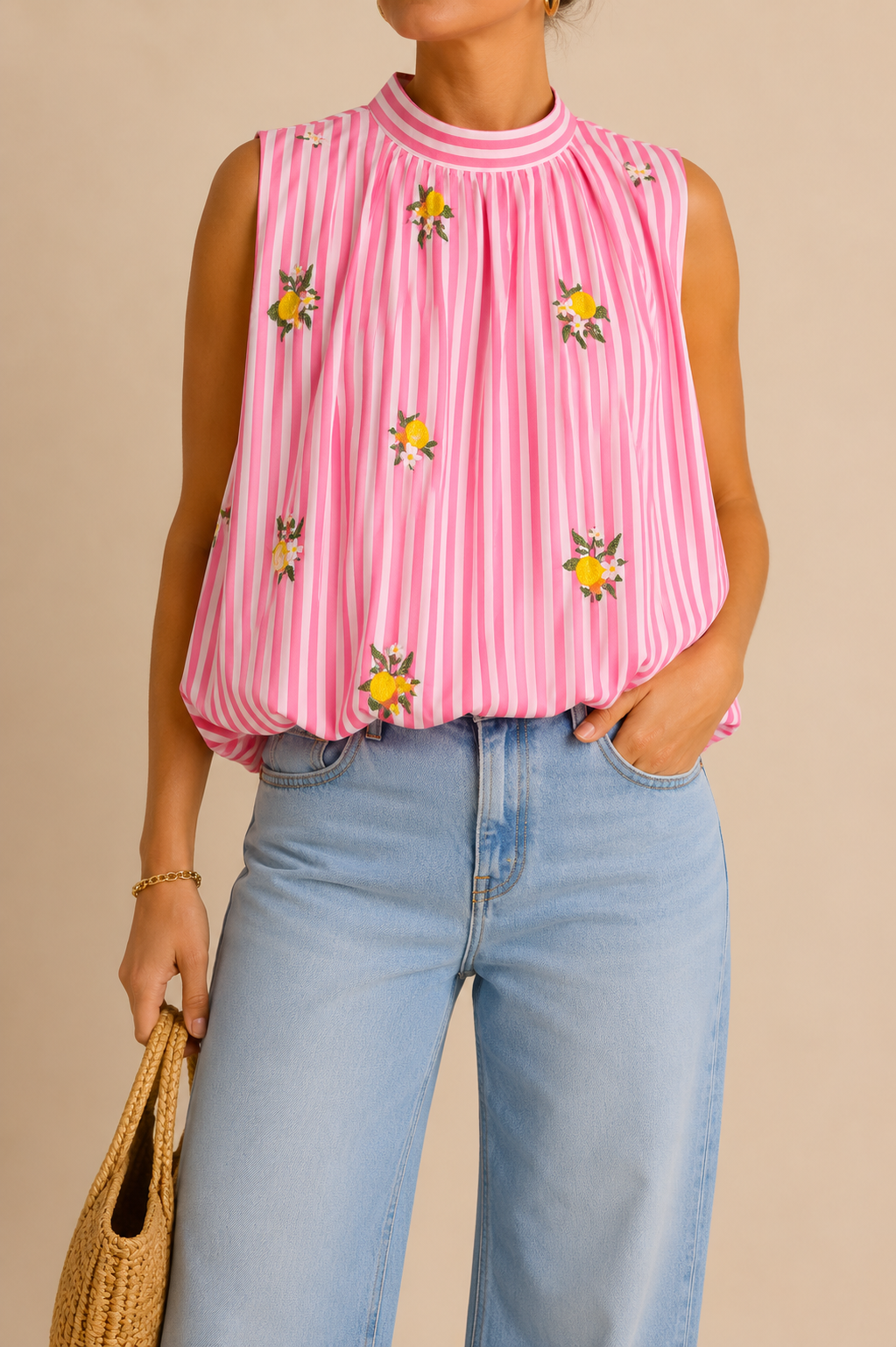 Blouse rose noeuds dos ouvert - kilky