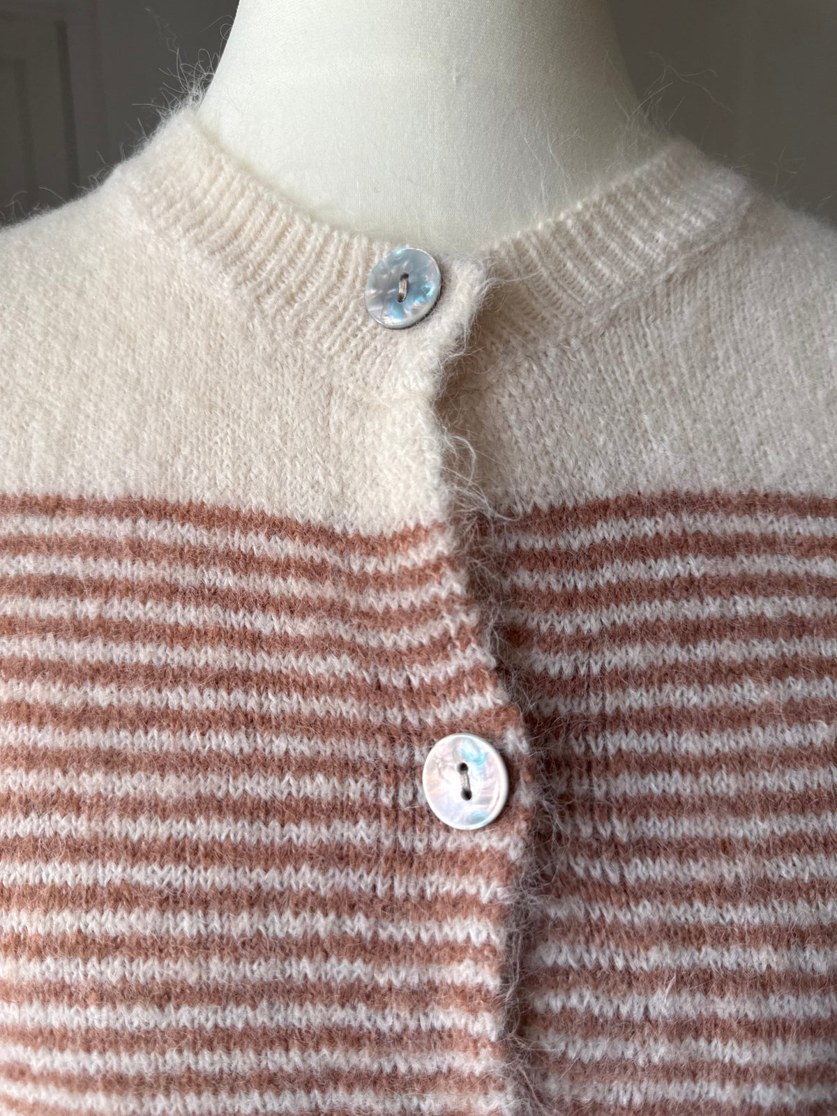 Gilet Rayé Marinière Camel et Beige LOUNAE