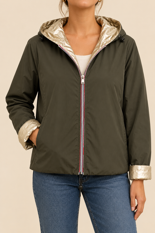Imperméable vert réversible mi-saison LOUNAE