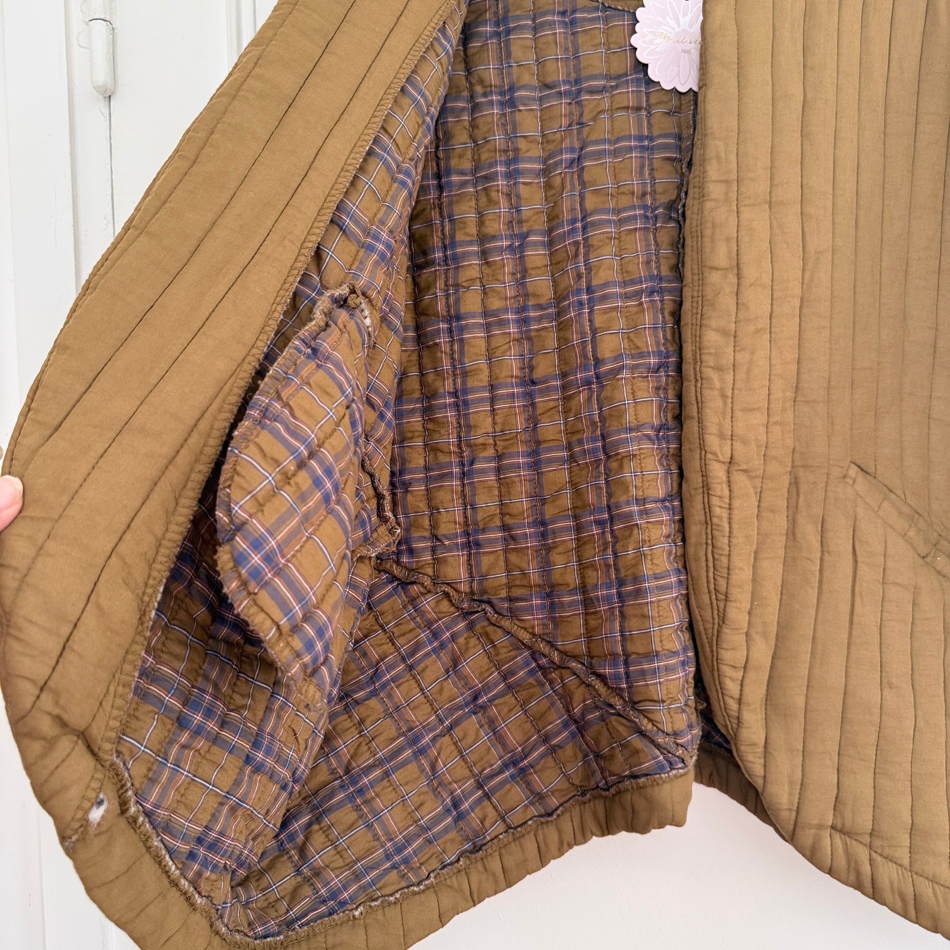 Veste kimono kaki coton LOUNAE