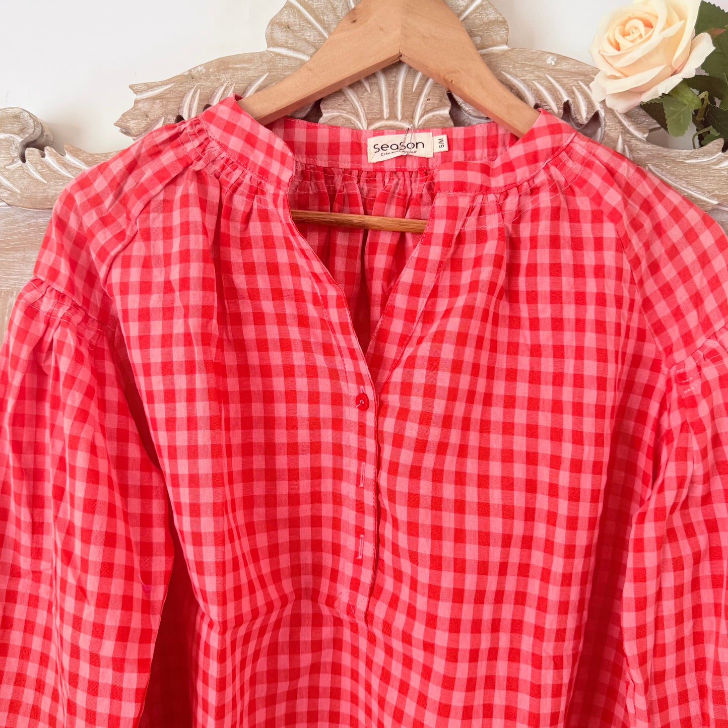 Rot-rosa Vichy-Hemd - Season