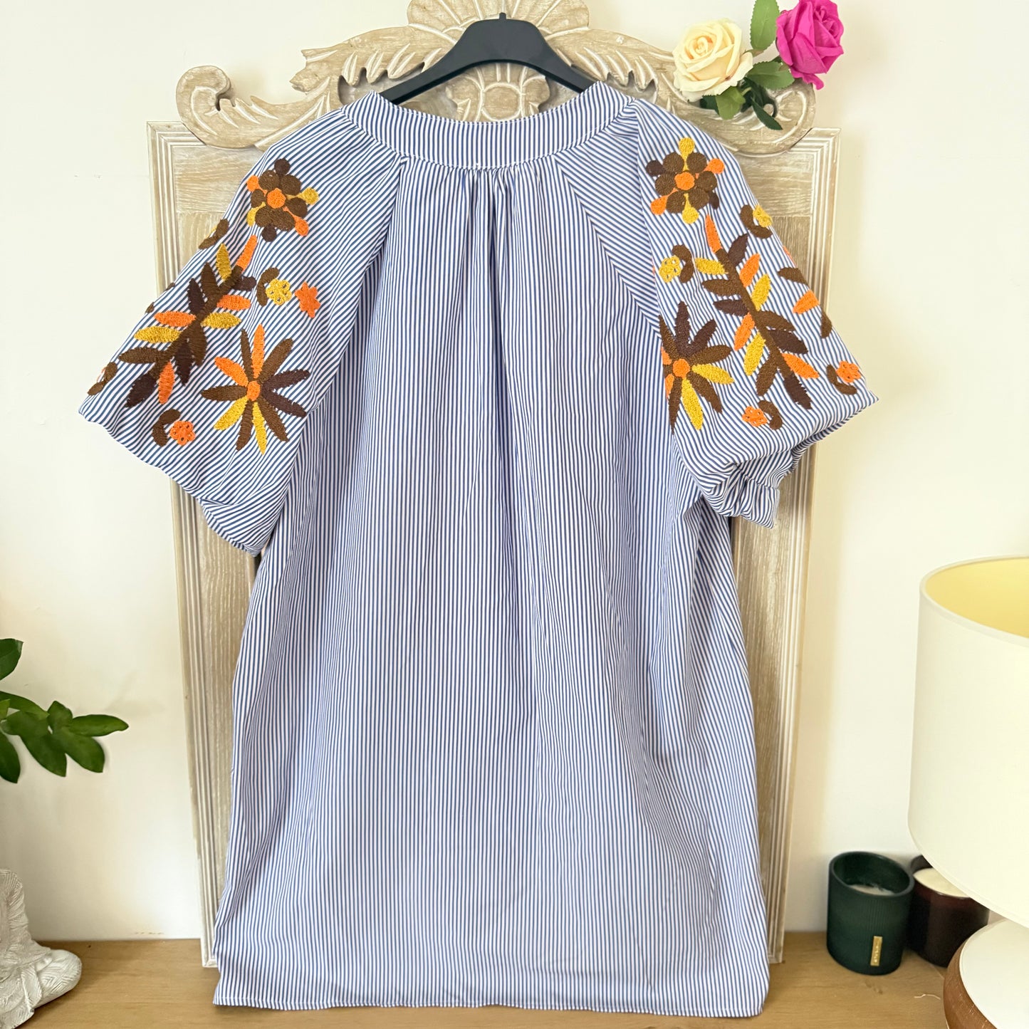 Robe bleu manches xxl - Luizacco