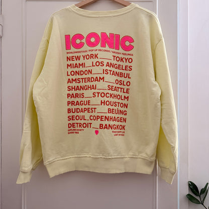 Sweat jaune manches longues ICONIC en coton taille unique LOUNAE