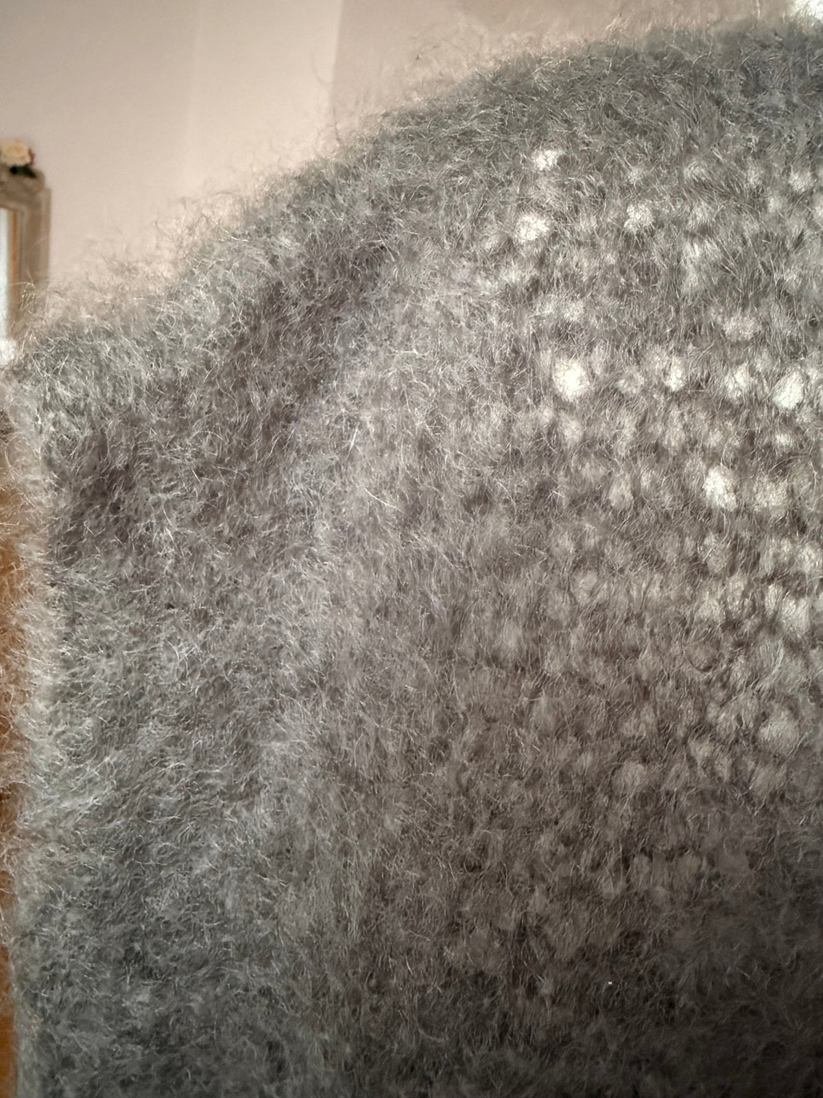 Pull Manches Courtes Kaki Foncé 80% mohair LOUNAE