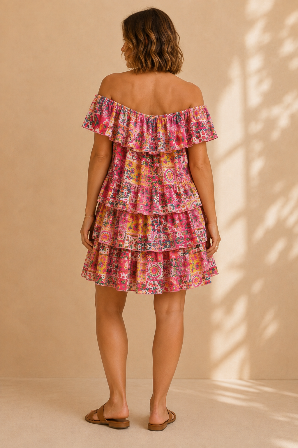 Robe rose et jaune - April vintage LOUNAE