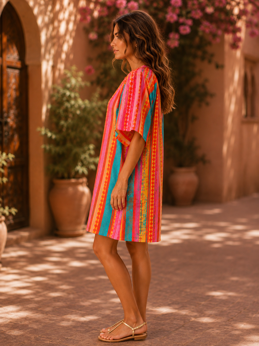 Robe rayée manches amples LOUNAE