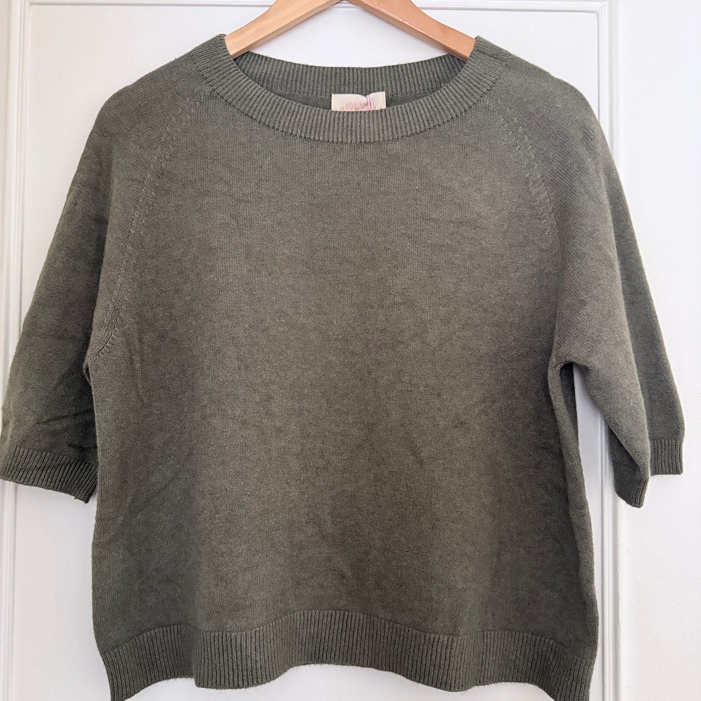 Pull col rond rose manches courtes - Taille unique LOUNAE