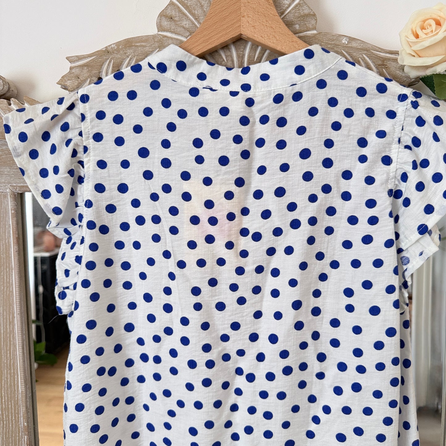 Blouse à pois bleus - Maëlle