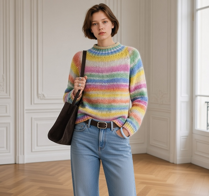 Pull Arc-en-ciel en laine – Fabriqué en Italie LOUNAE