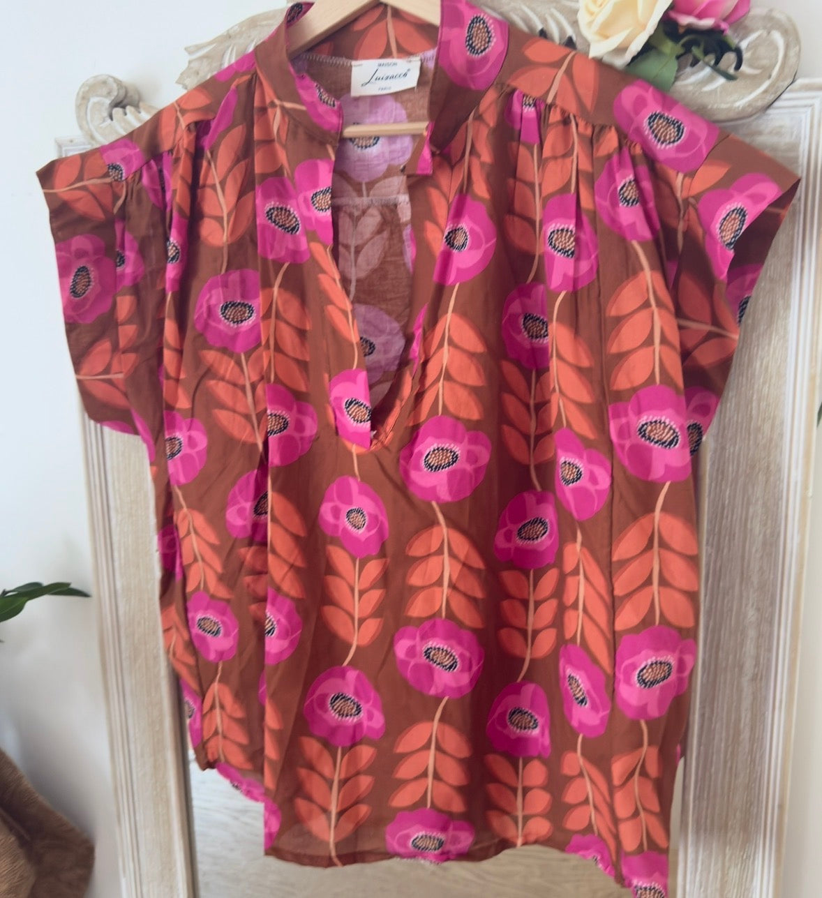 Blouse marron rose - Luizacco