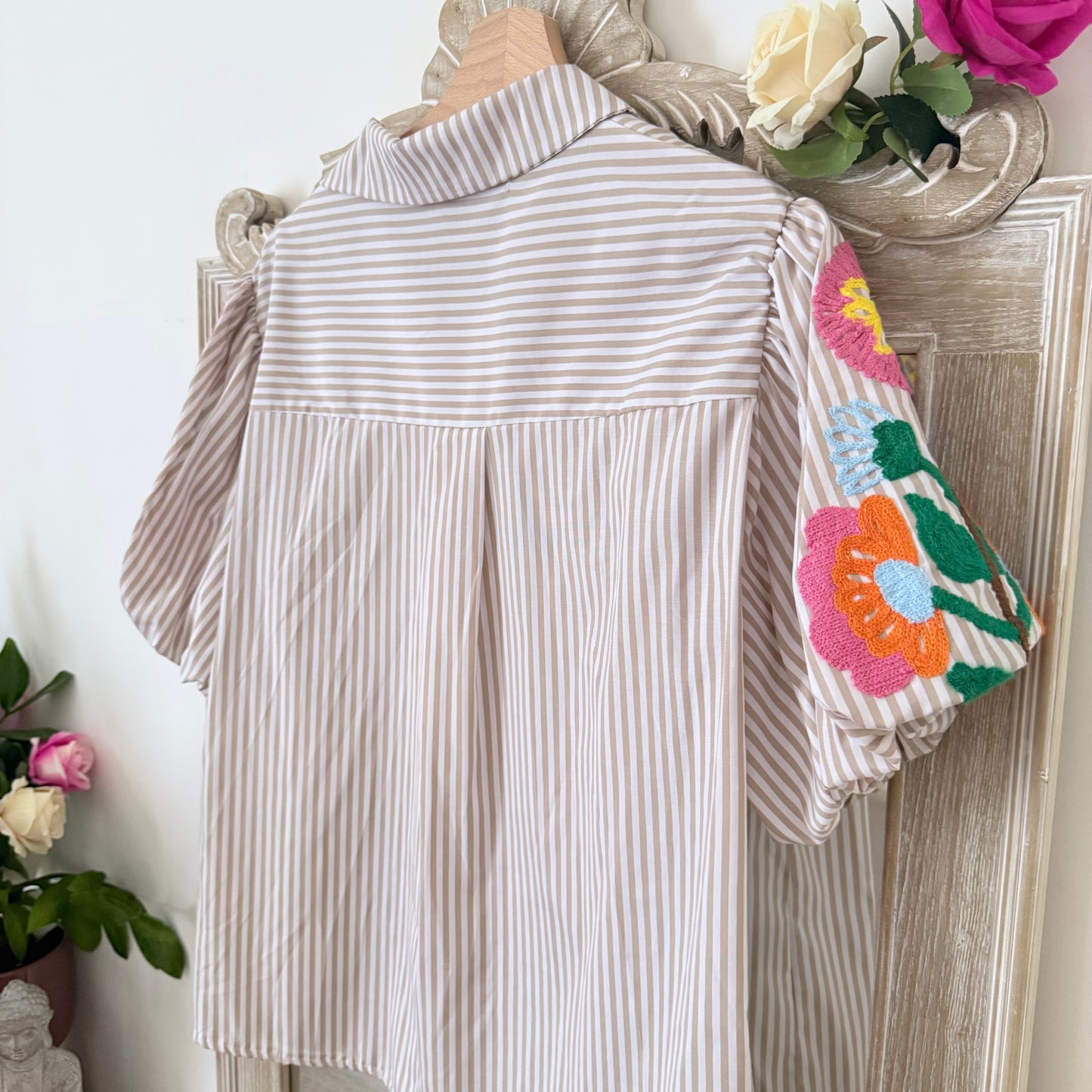 Chemise rayée brodée - Luizacco