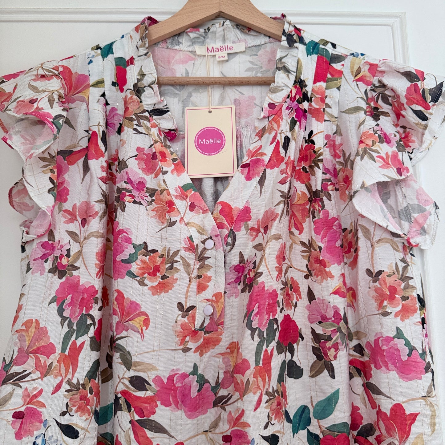 Blouse fleurie manches volantes LOUNAE