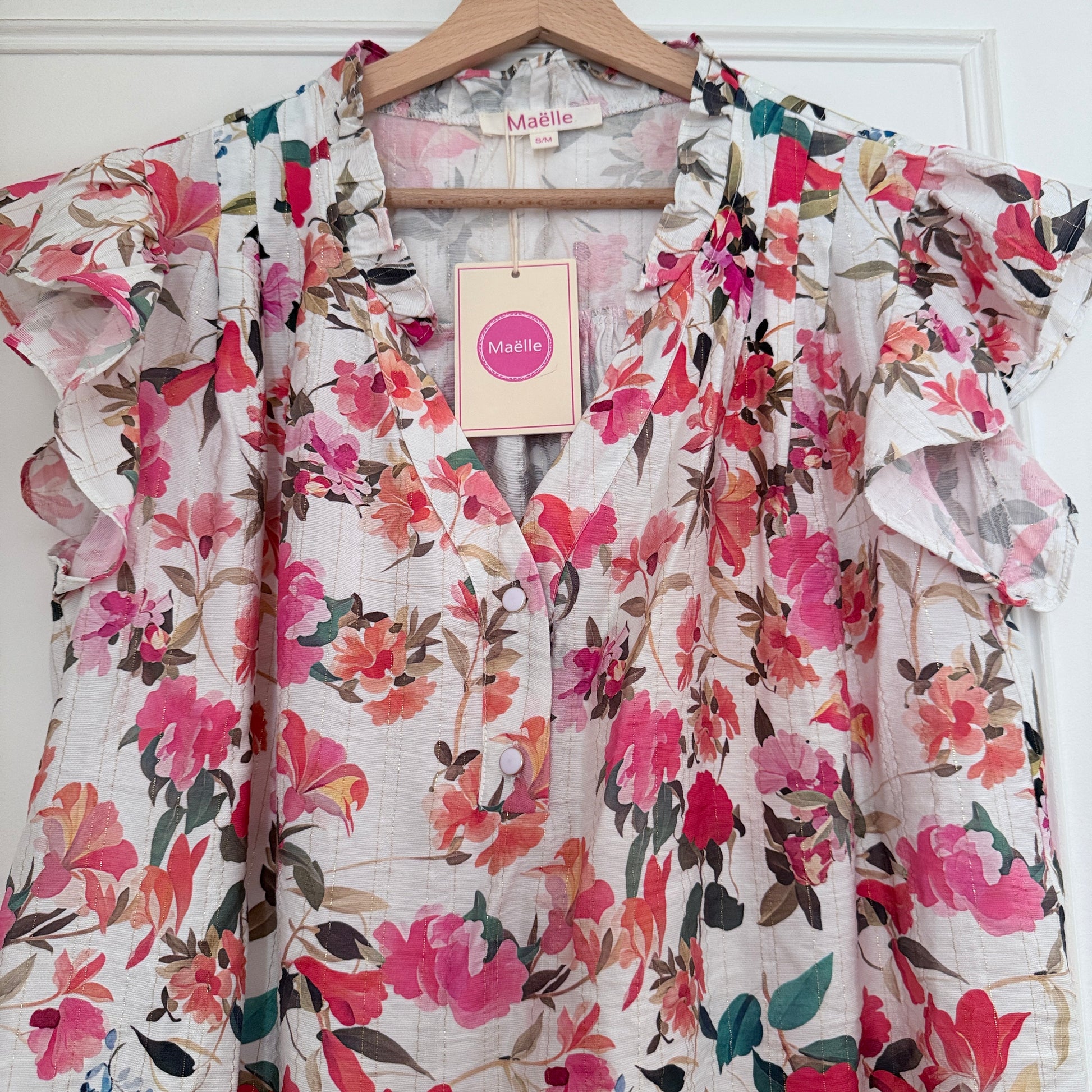 Blouse fleurie manches volantes LOUNAE