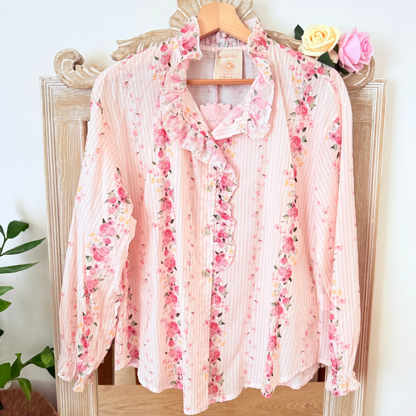 Pink floral shirt - April vintage