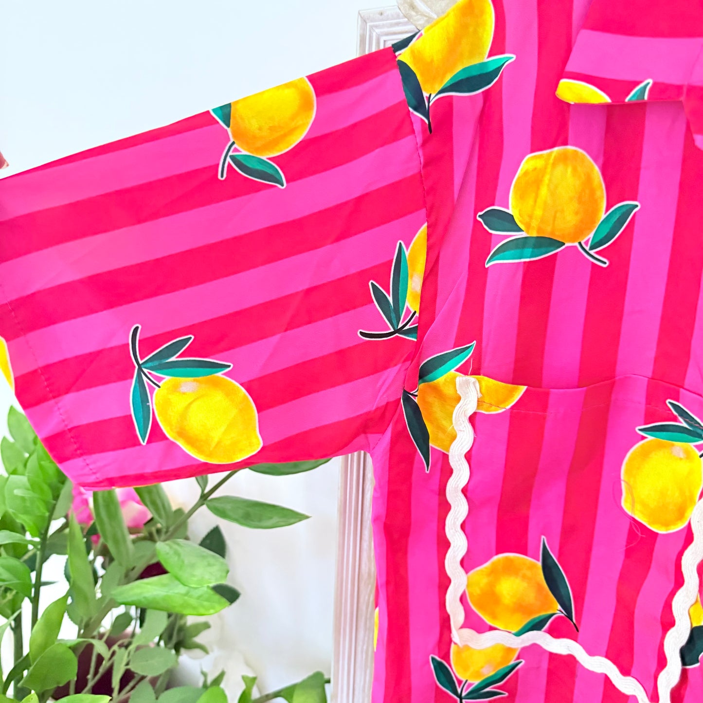 Chemise rose motifs citron - Lovika