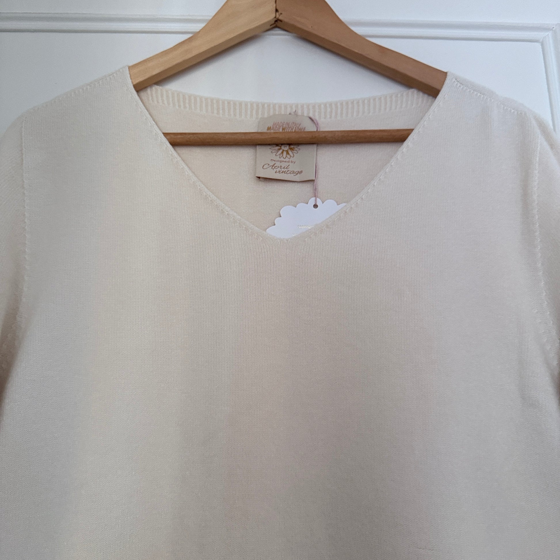 Pull beige manches courtes LOUNAE