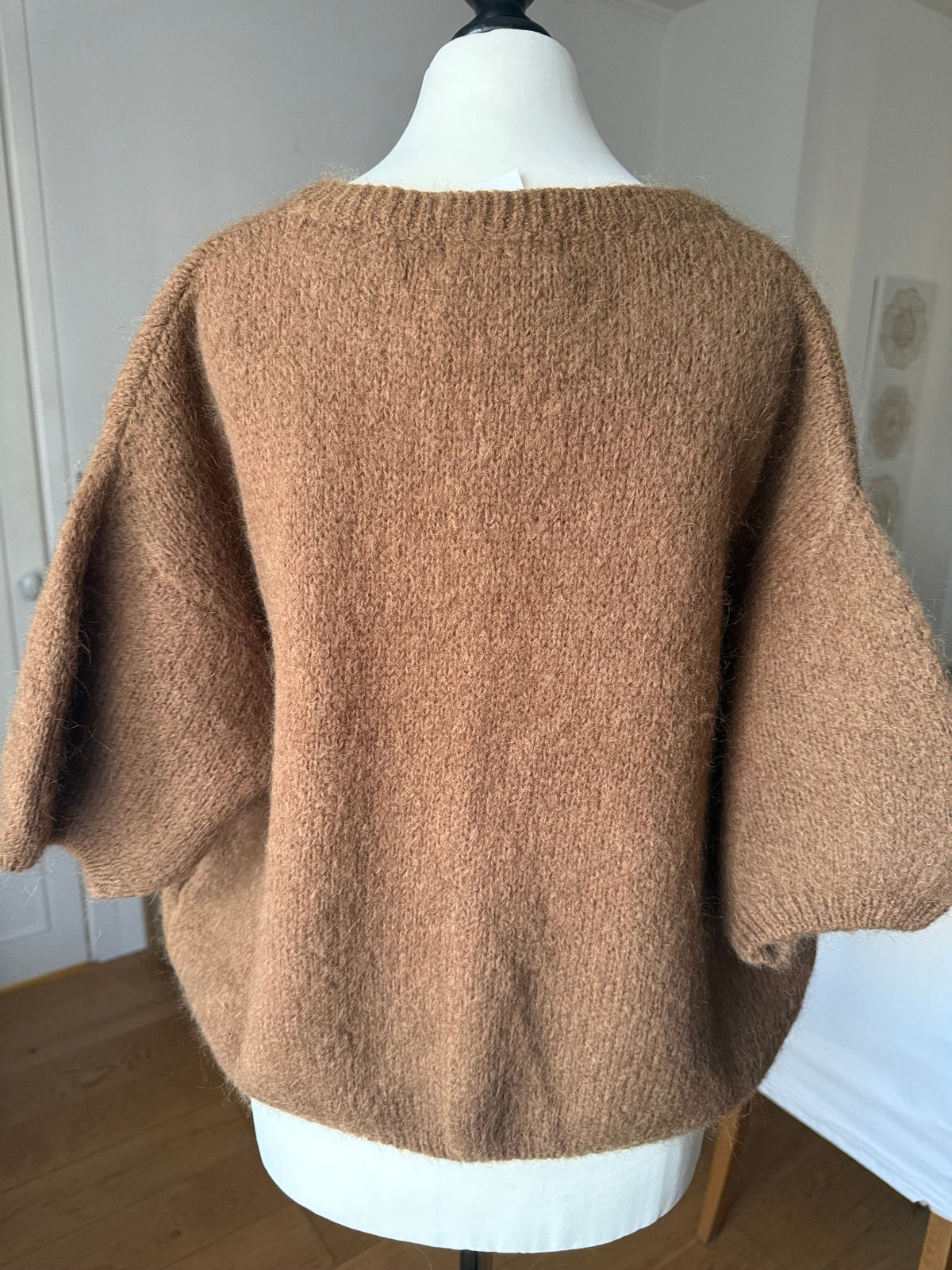 Cardigan Manches Courtes Camel Kid-Mohair LOUNAE