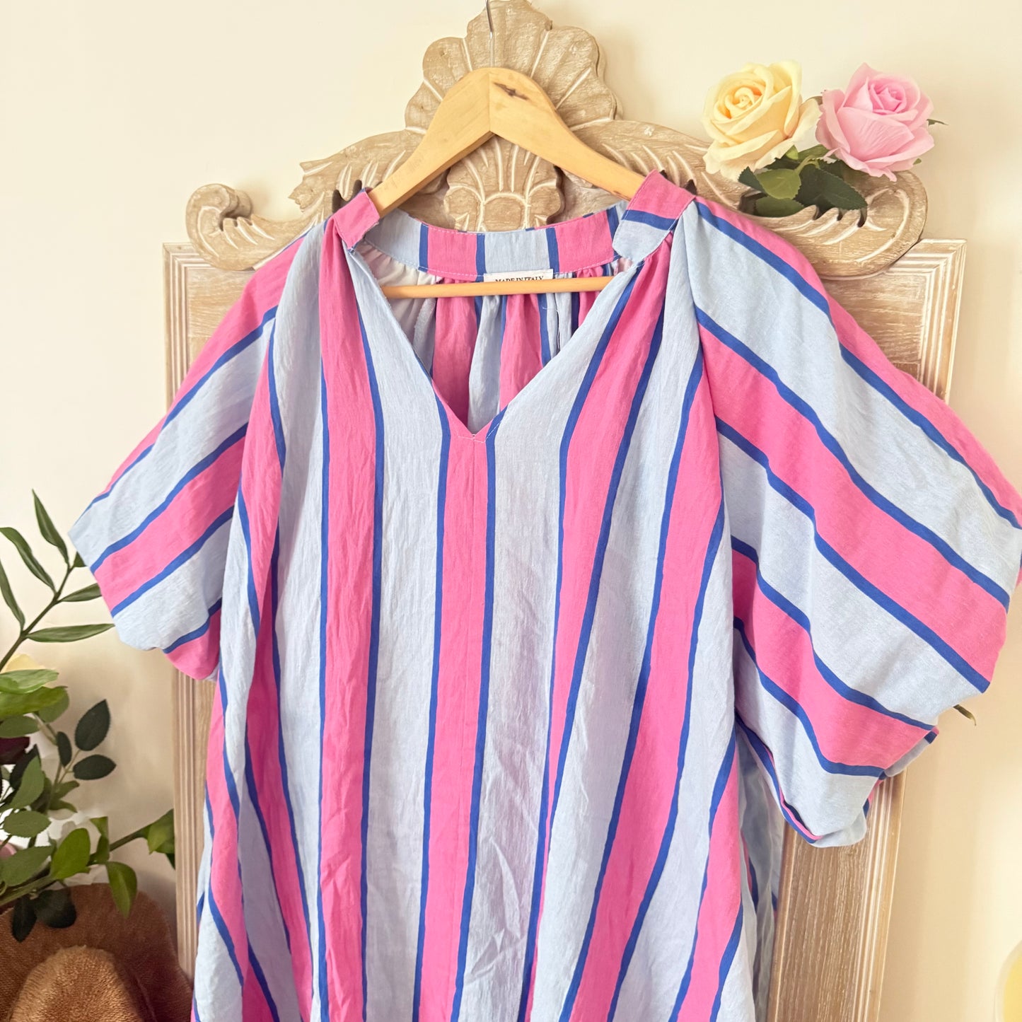 Robe rayures bleues et roses - Lovika
