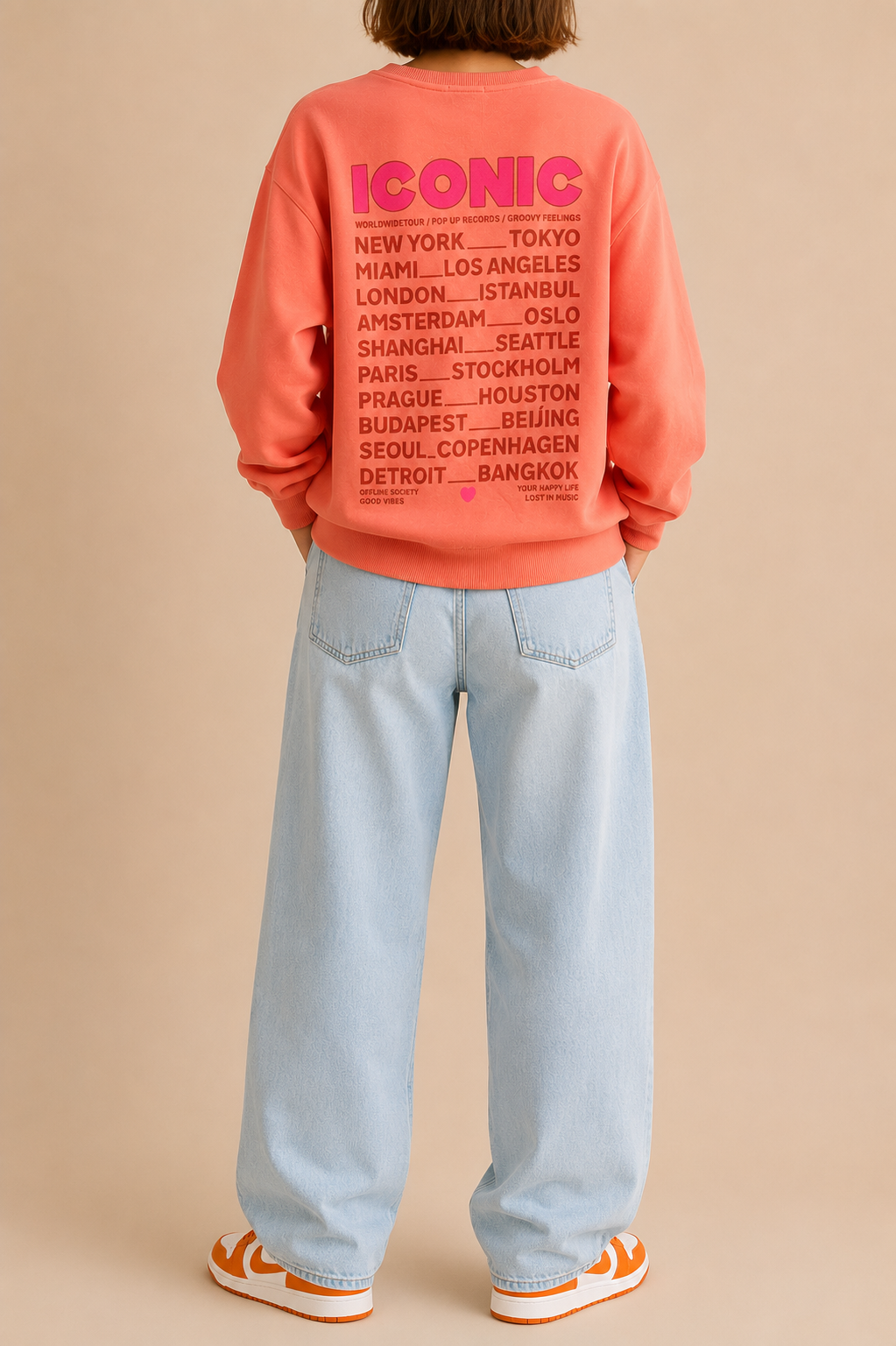 Sweat orange  manches longues ICONIC