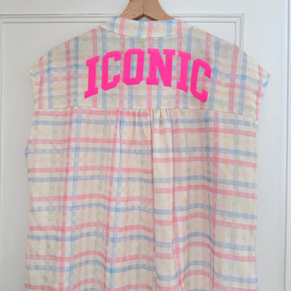 Robe tunique jaune à carreaux - April vintage LOUNAE
