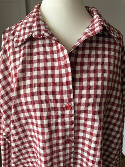 Chemise à carreaux Bordeaux et Beige LOUNAE