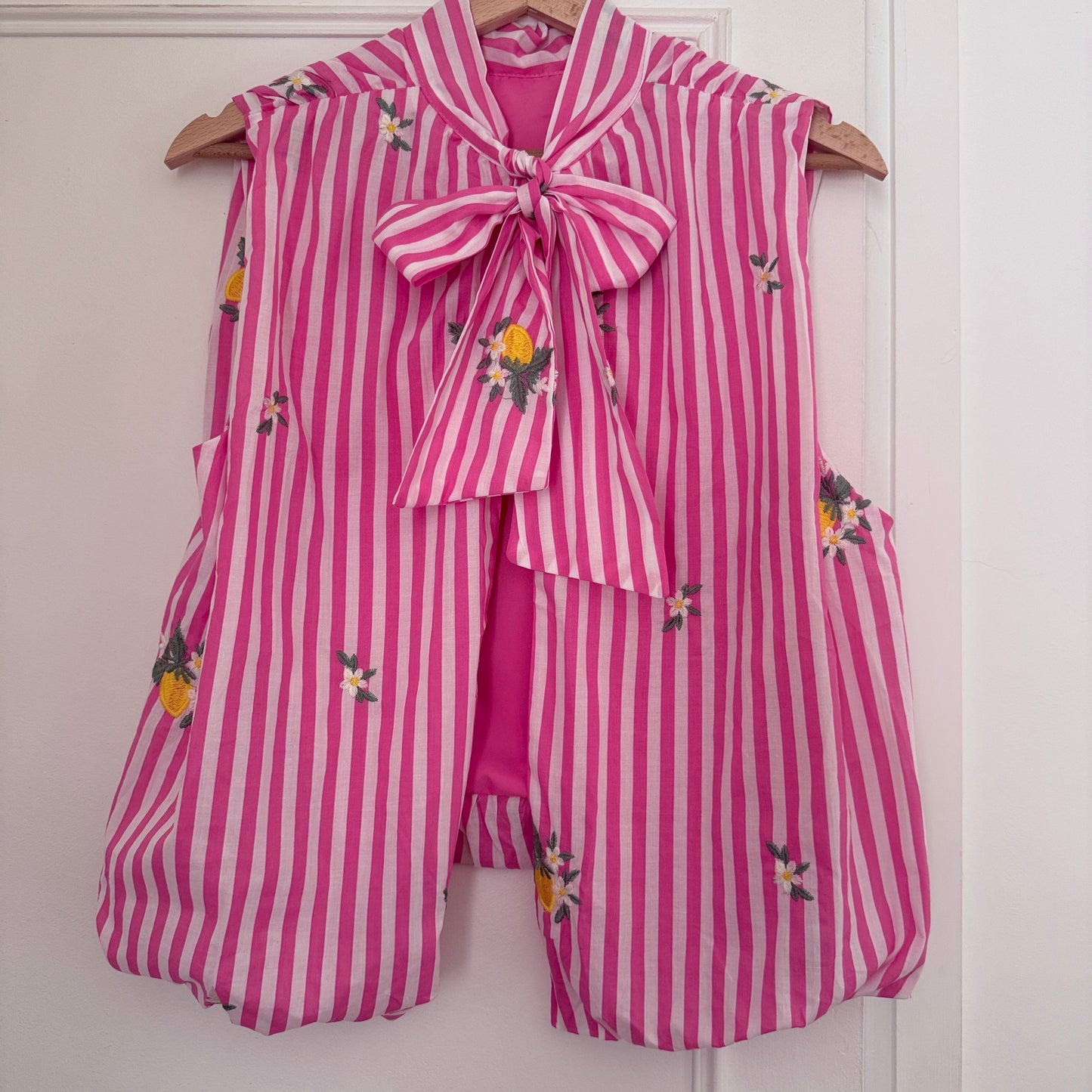 Blouse rose noeuds dos ouvert - kilky