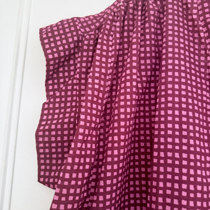 Blouse manches courtes bordeaux rose en coton LOUNAE
