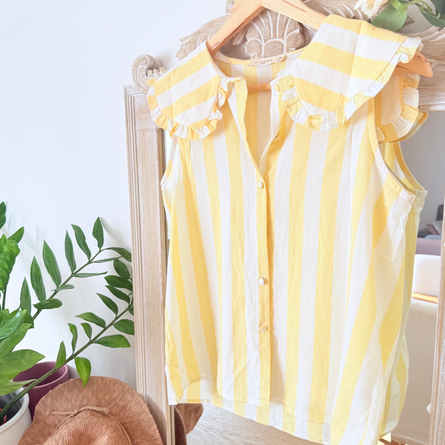 Chemise rayée jaune en coton – It Hippie